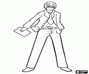 Kira, Light Yagami, Death Note coloring page