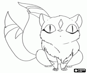 Kirara, a cat from Inuyasha  coloring page
