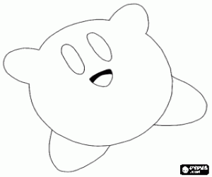 Kirby, a video game character coloring page