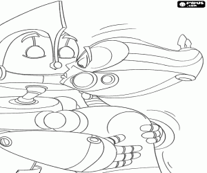The kiss of a robots couple coloring page