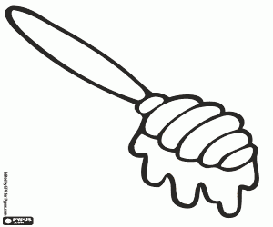Kitchen utensil for serving honey coloring page