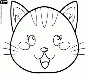 Kitten mask coloring page