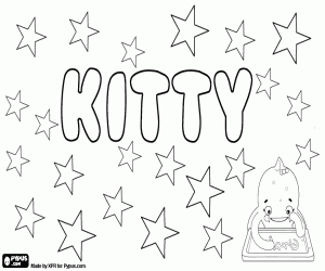 Kitty, name with various origins coloring page