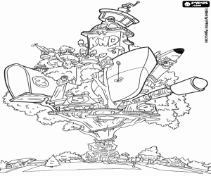 The KND's tree house coloring page