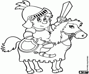 A knight in battle coloring page