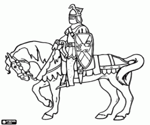 Knight on horseback coloring page