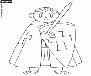 A Knight Templar coloring page