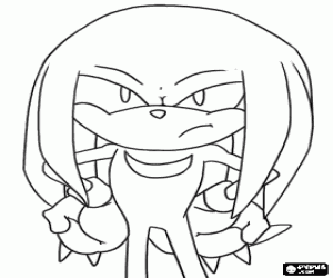 Knuckles, character of Sonic coloring page