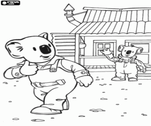 The Koala brothers at home coloring page