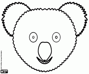 A koala mask coloring page