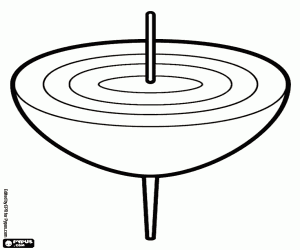 Koma, traditional Japanese spinning top coloring page