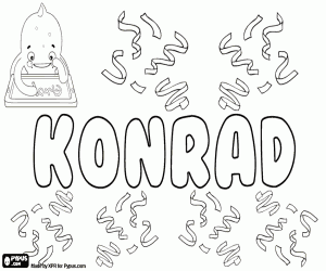 Konrad, name in many languages coloring page