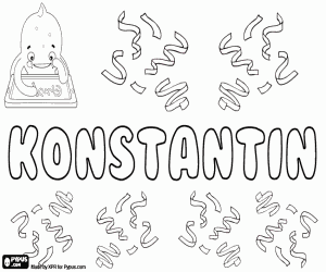 Konstantin, name for child coloring page