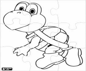 Koopa Troopa turtle puzzle coloring page