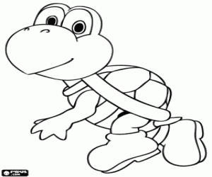 A Koopa Troopa turtle coloring page