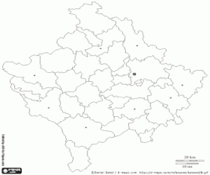 Kosovo map coloring page