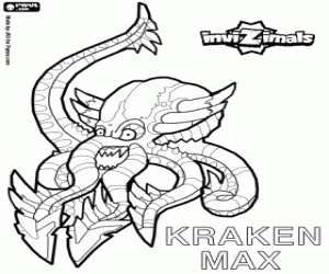 Kraken Max, an Invizimals octopus coloring page
