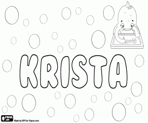 Krista, Czech name for girl coloring page