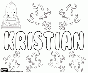 Kristian, Scandinavian name coloring page