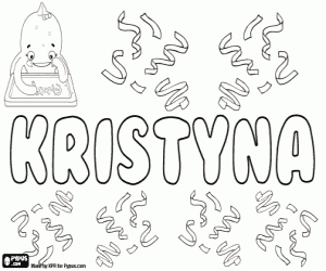 Kristyna, a Slavic name coloring page