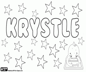 Krystle, feminine name coloring page