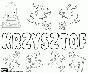 Krzysztof, name in Polish coloring page