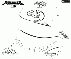 The kung fu panda Po, dot to dot coloring page
