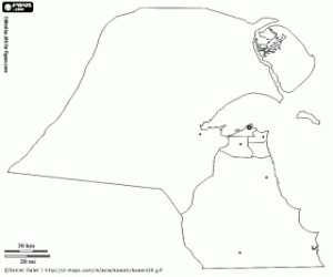 Kuwait map coloring page