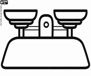 A laboratory balance scale coloring page