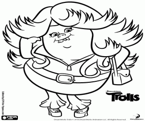 Lady Glitter Sparkles from Trolls coloring page