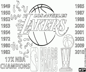 Lakers, 2020 NBA champions coloring page