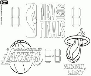 Lakers vs Heat, NBA 2020 Finals coloring page