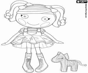 A Lallaloopsy doll and a zebra coloring page