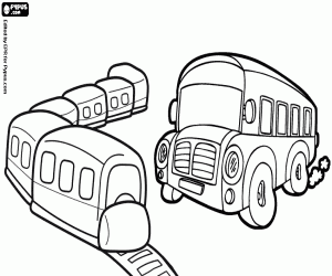 Land transport systems coloring page