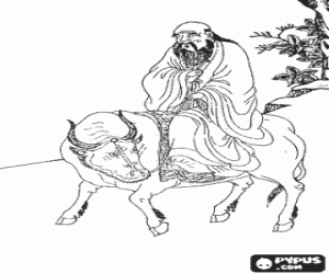 Lao Tse, the philosopher of Taoism coloring page