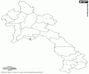 Laos map coloring page