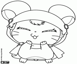 Lapis, a hamster from Hamtaro coloring page