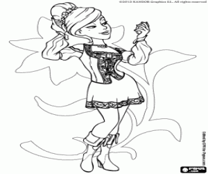 Lara, a spoiled young woman coloring page