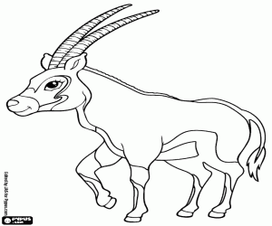 A large african antelope coloring page
