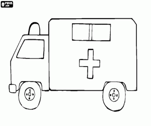 A large ambulance coloring page