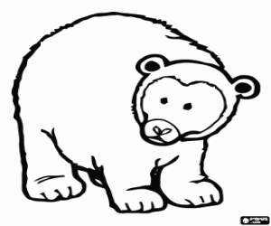 Large bear looking to the side coloring page