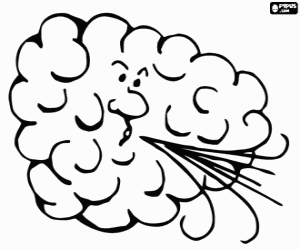 Large cloud with strong wind coloring page