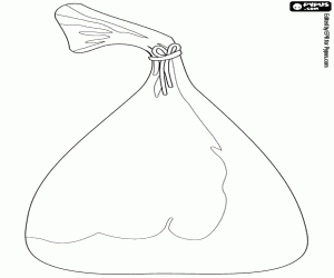 Large sack, traditional in Christmas coloring page