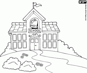 A large school for children coloring page