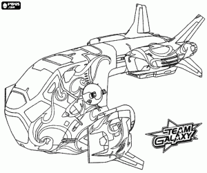 Large spaceship of Team Galaxy coloring page