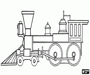 Large steam locomotive coloring page