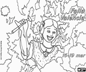 Las Fallas of Valencia coloring page