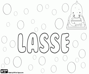 Lasse, Norse name coloring page