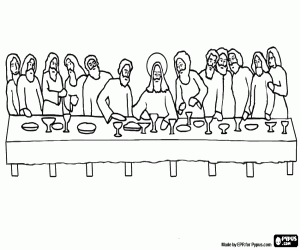 The last supper of Jesus coloring page