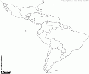 Latin America map coloring page